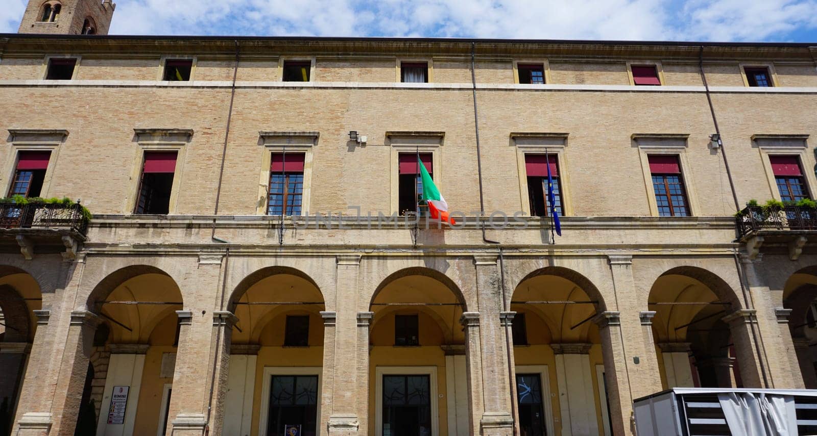 Rimini, Italy - June 25, 2024: historical old city in the italian city Rimini at Italy