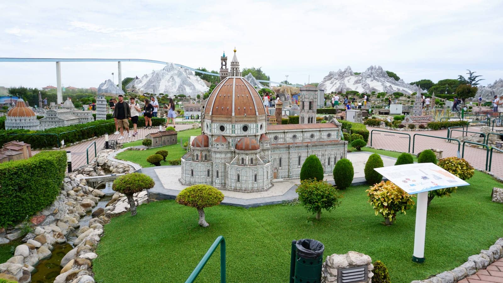 Viserba, Italy - June 25, 2024: The Cathedral of Santa Maria del Fiore Florence at Theme park Italy in Miniature or Italia in Miniatura in Rimini, Italy
