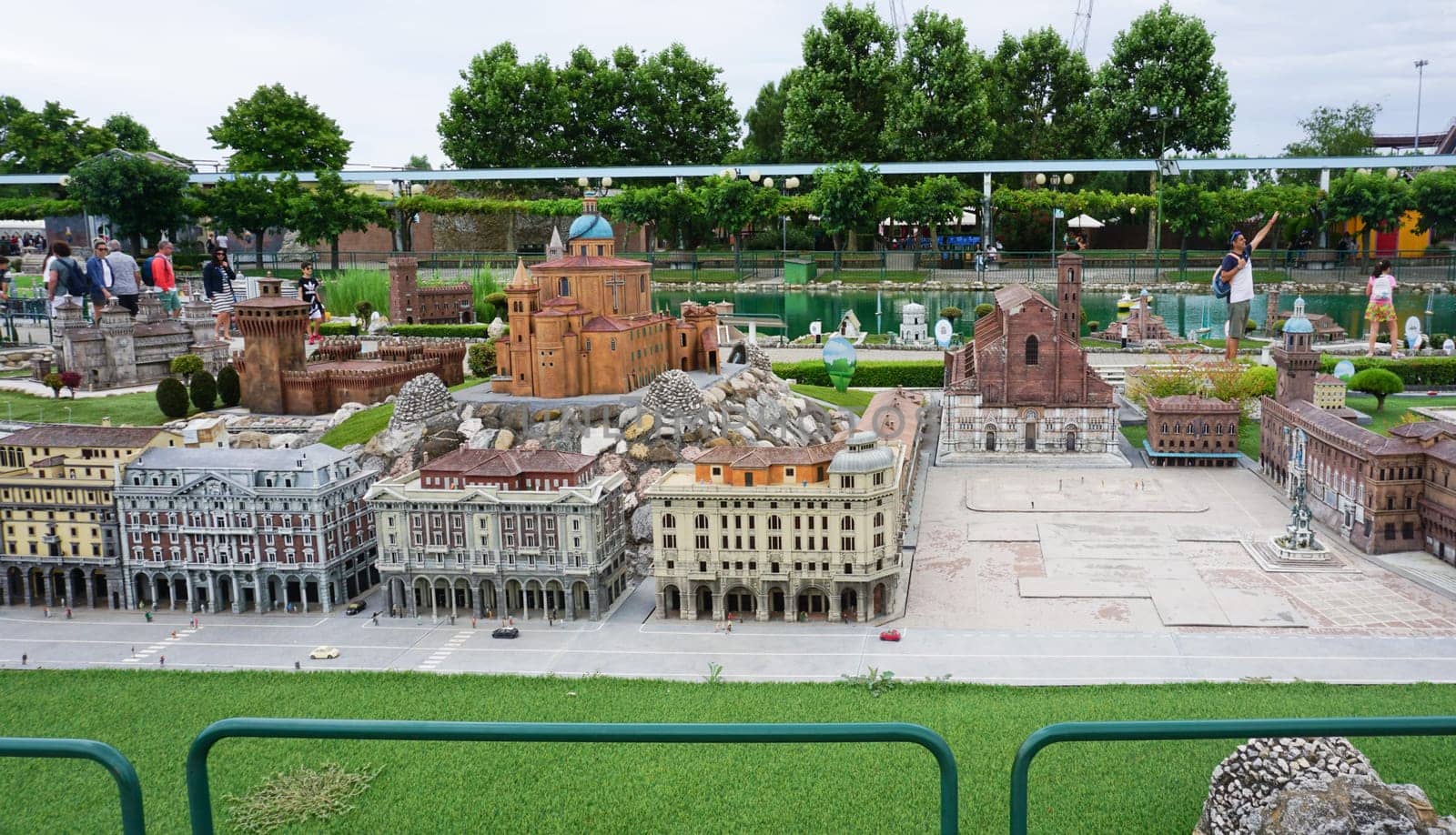 Viserba, Italy - June 25, 2024: Bologna at Theme park Italy in Miniature or Italia in Miniatura in Rimini, Italy - Reproduction of famous attractions in a small scale