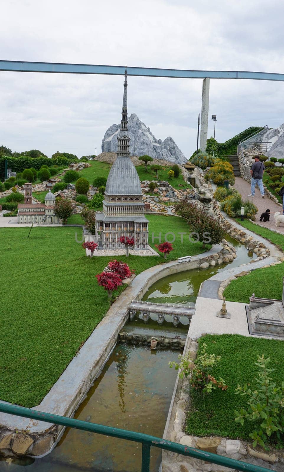 Viserba, Italy - June 25, 2024: Torino at Theme park Italy in Miniature or Italia in Miniatura in Rimini, Italy - Reproduction of famous attractions in a small scale