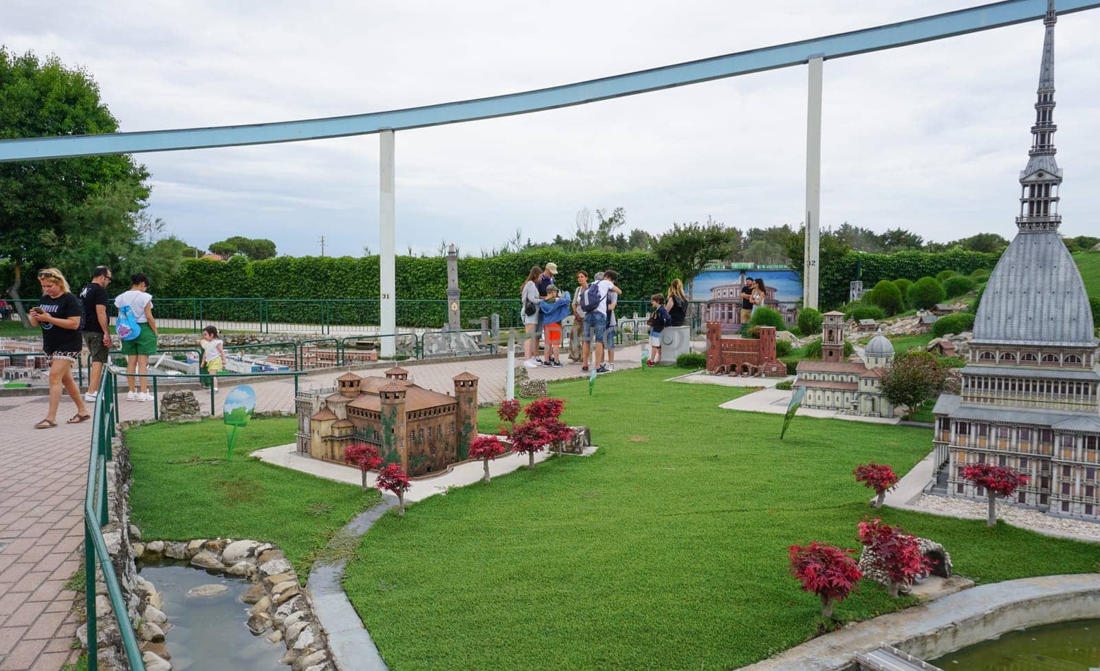 Viserba, Italy - June 25, 2024: Torino at Theme park Italy in Miniature or Italia in Miniatura in Rimini, Italy - Reproduction of famous attractions in a small scale