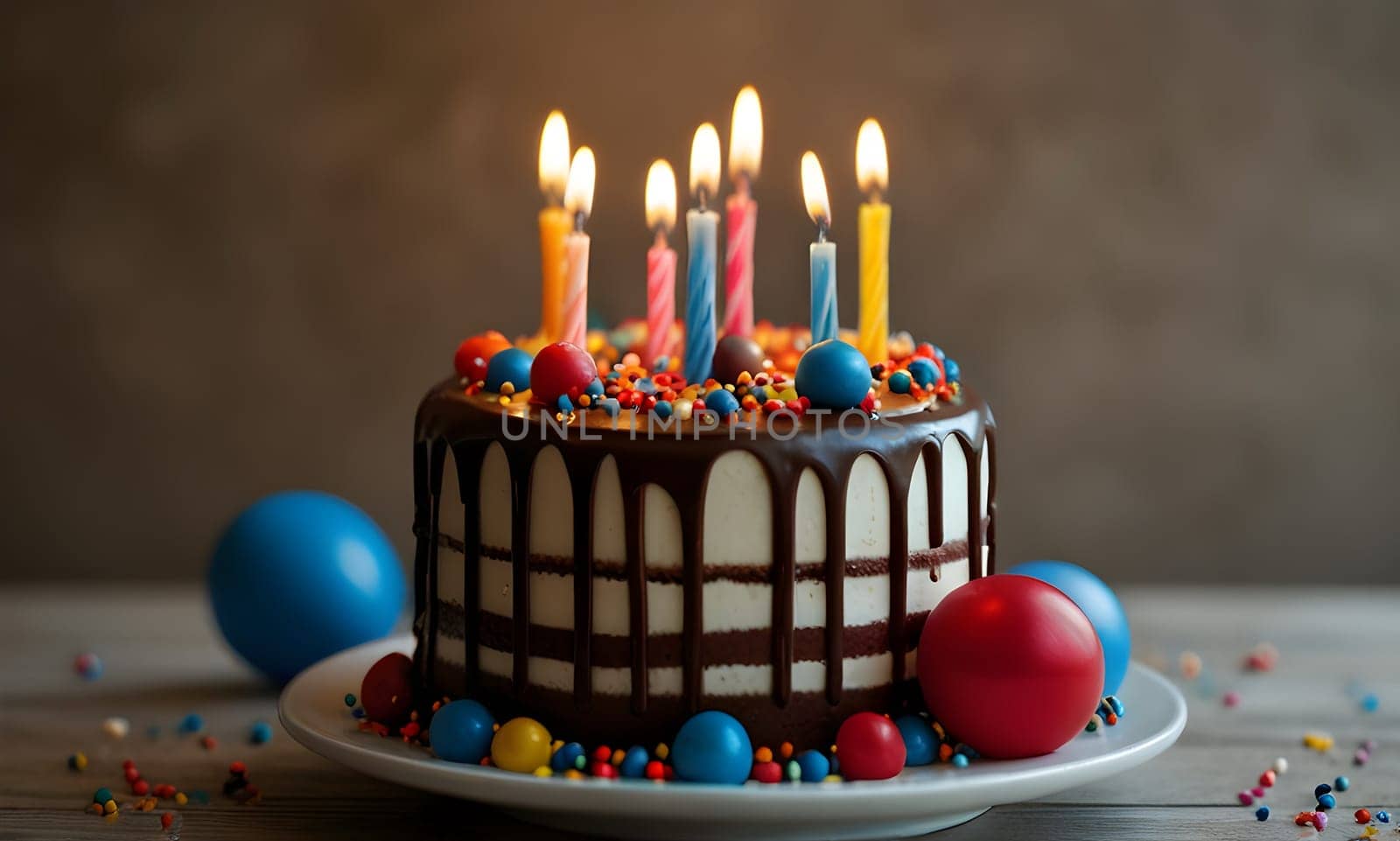Closeup of the tasty birthday cake