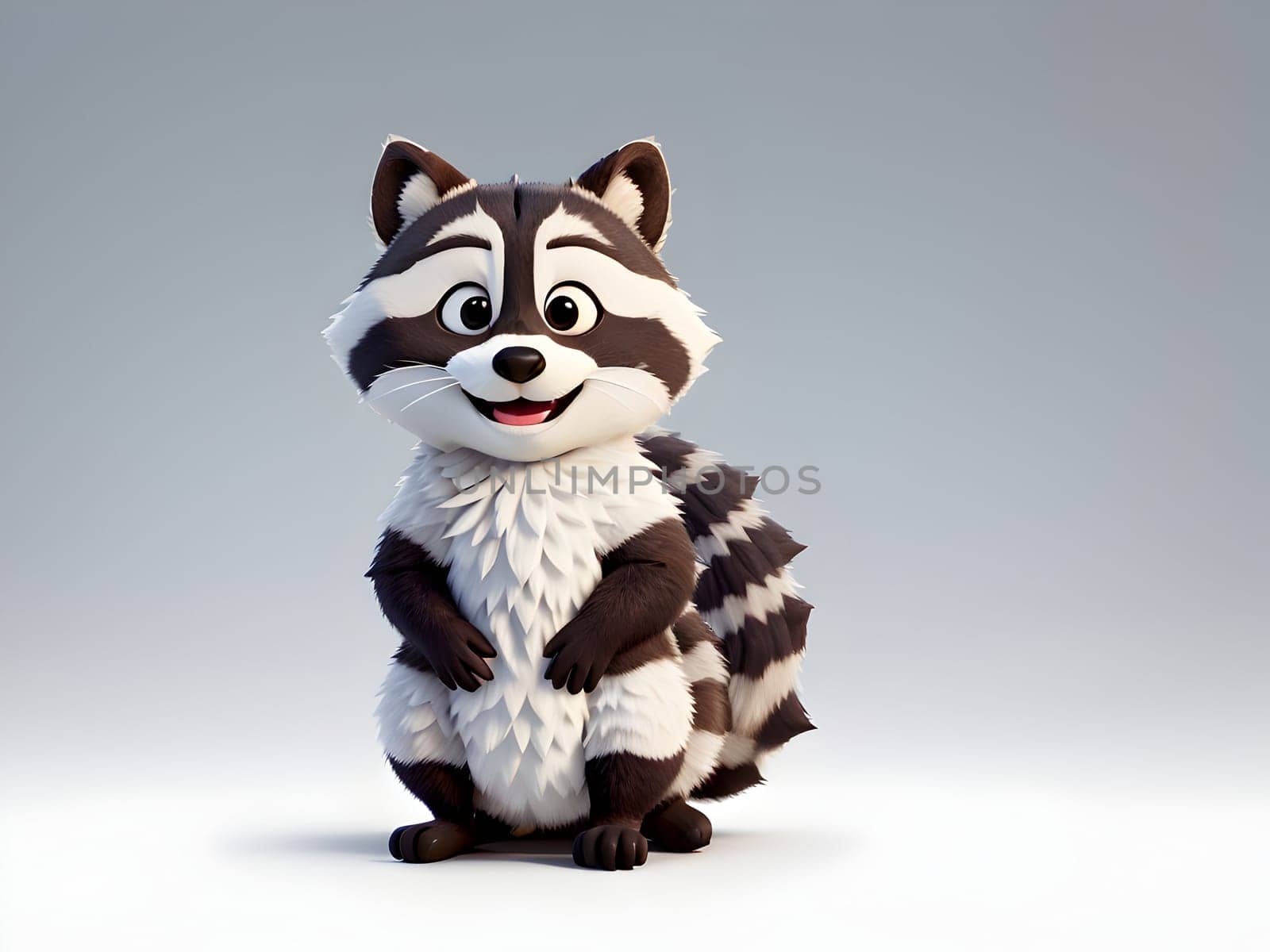 Funny cute closeup of raccoon