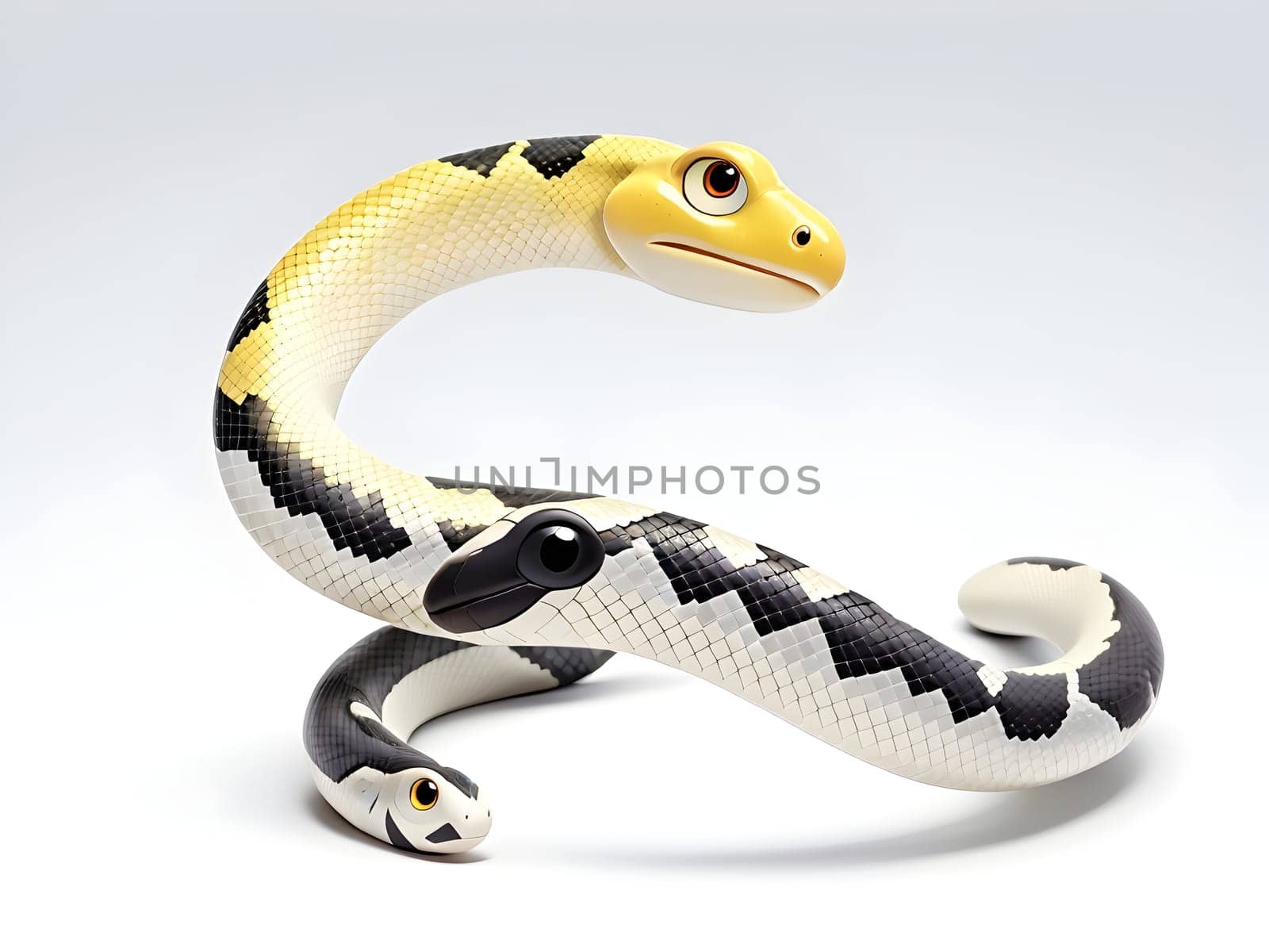 Funny cute snakes on white