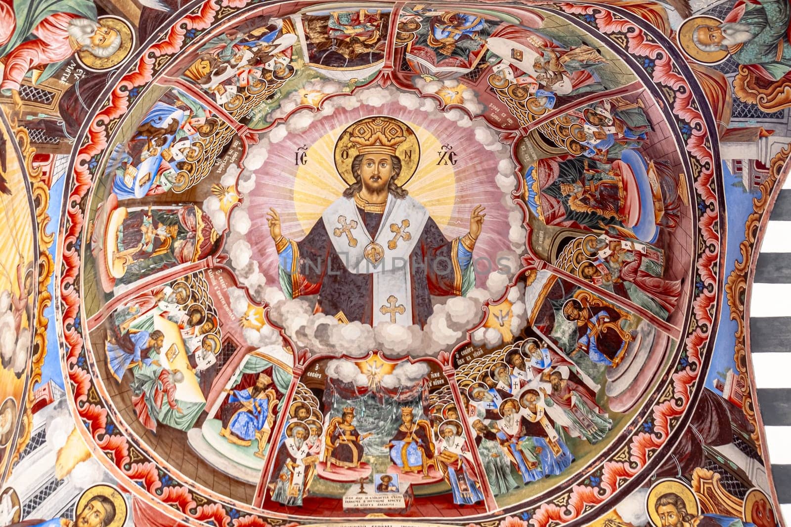 Fragment of an icon painting according to the canons of the Eastern Orthodox Church