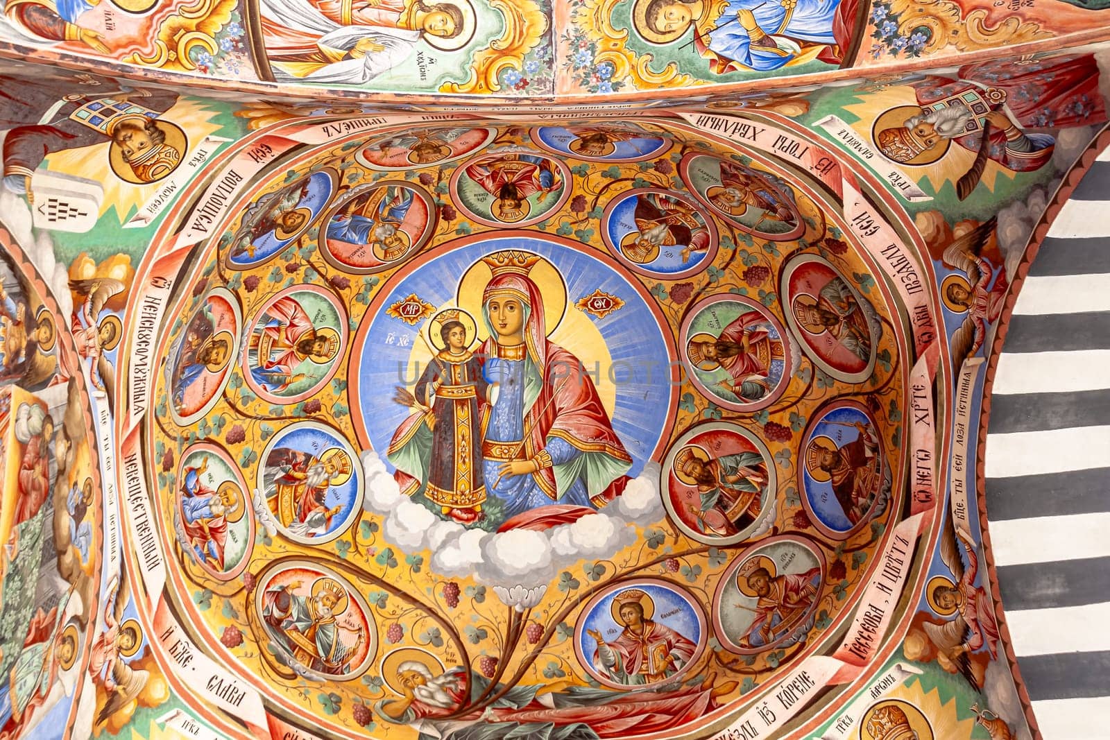 Fragment of an icon painting according to the canons of the Eastern Orthodox Church