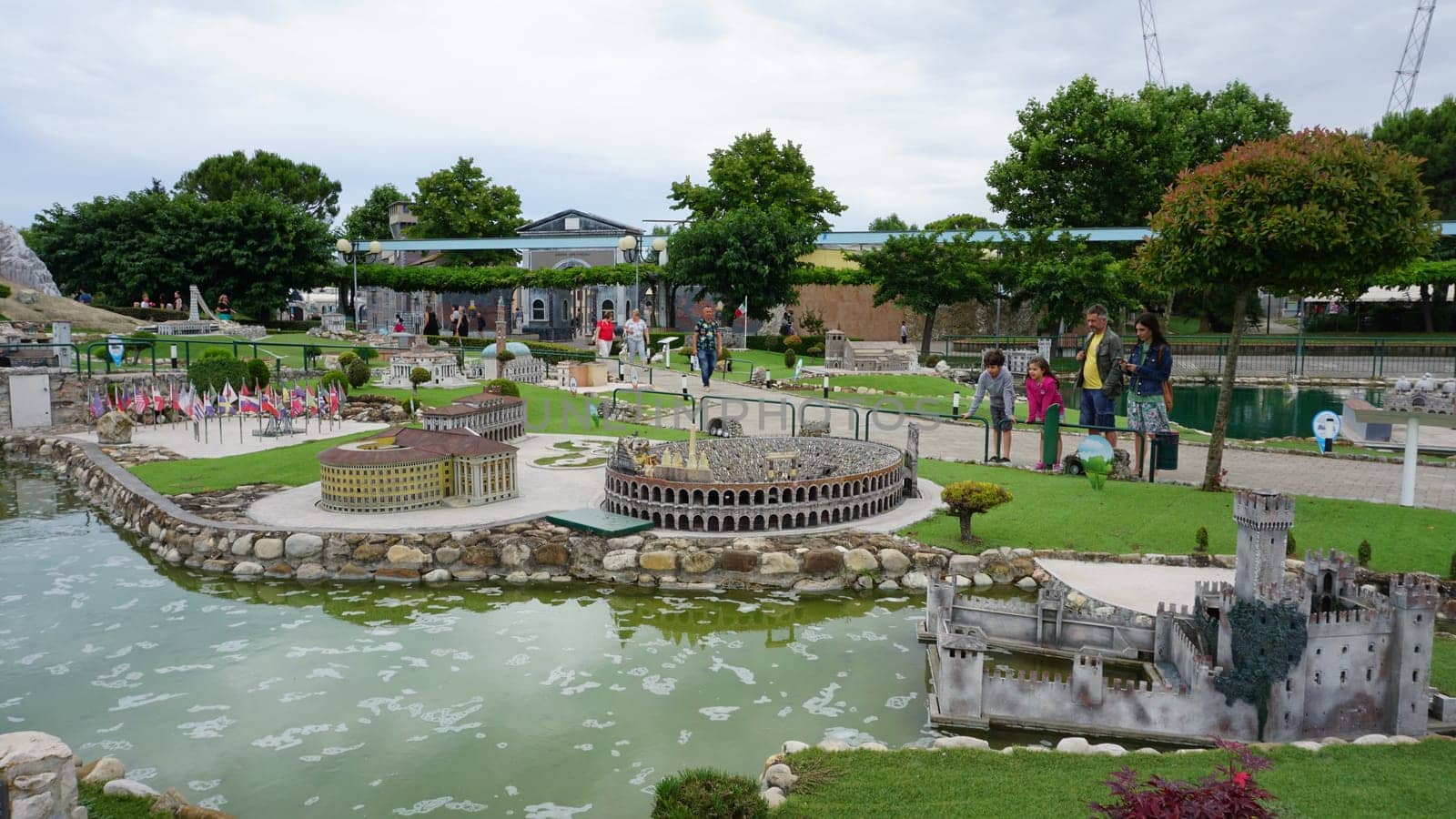 Viserba, Italy - June 25, 2024: Arena at Verona at Theme park Italy in Miniature or Italia in Miniatura in Rimini, Italy - Reproduction of famous attractions in a small scale