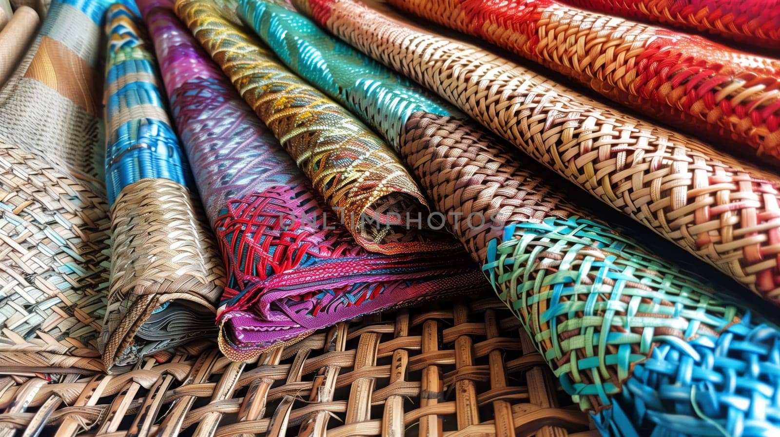 An assortment of intricately woven placemats adds charm and protection to your dining table setup.
