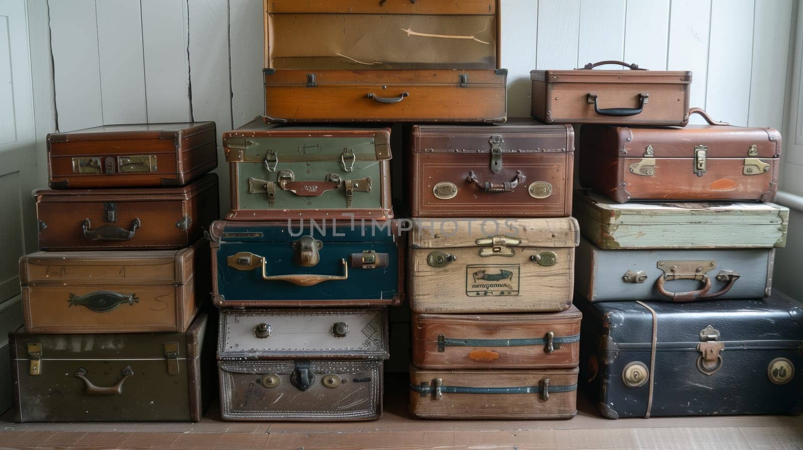 A curated selection of timeless vintage suitcases, each piece telling a unique story of past journeys.