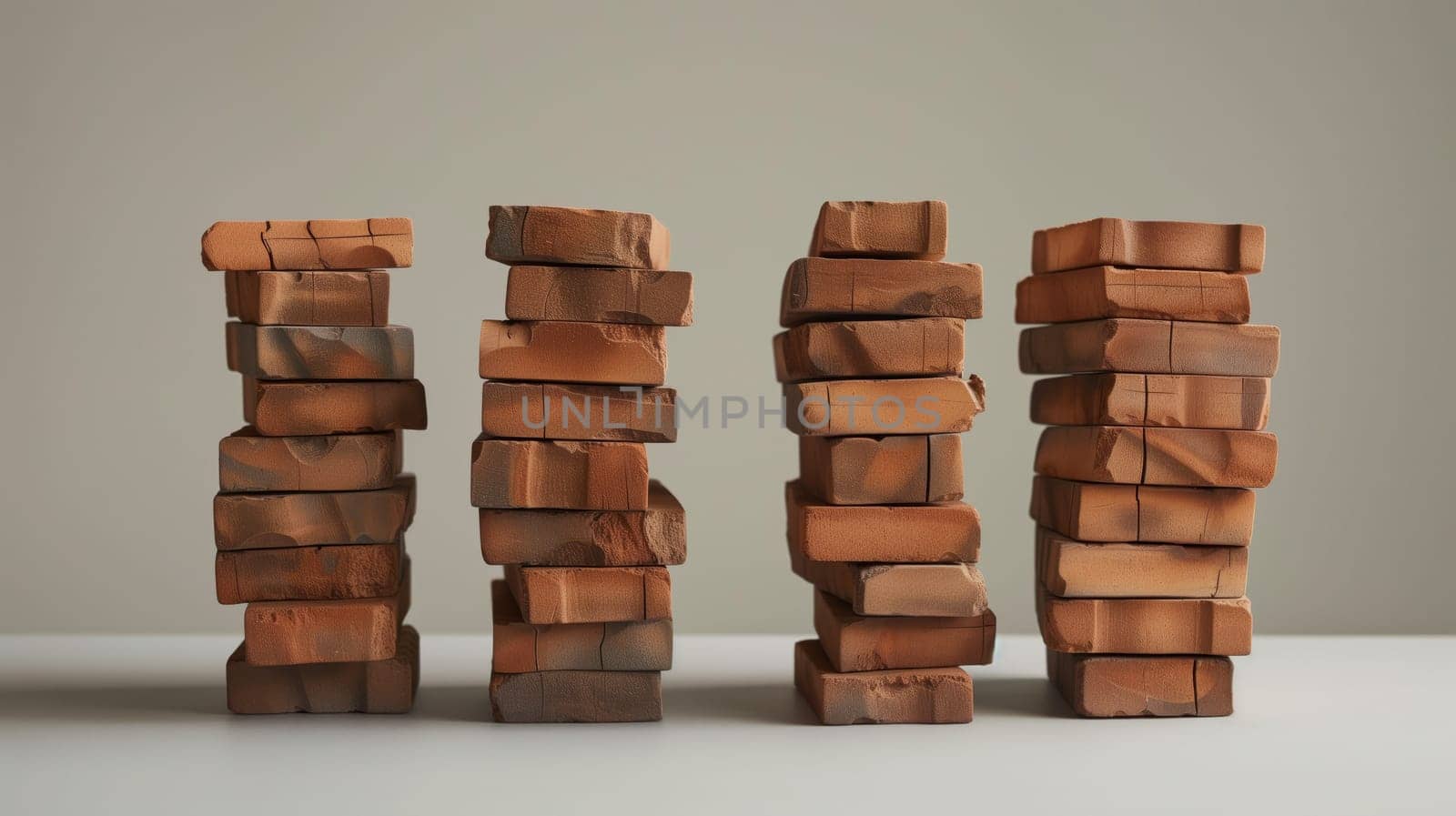 A series of neatly stacked bricks, forming a sturdy and organized structure.