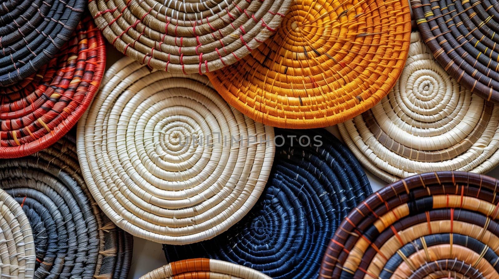 A collection of intricately woven placemats, perfect for enhancing your dining experience.