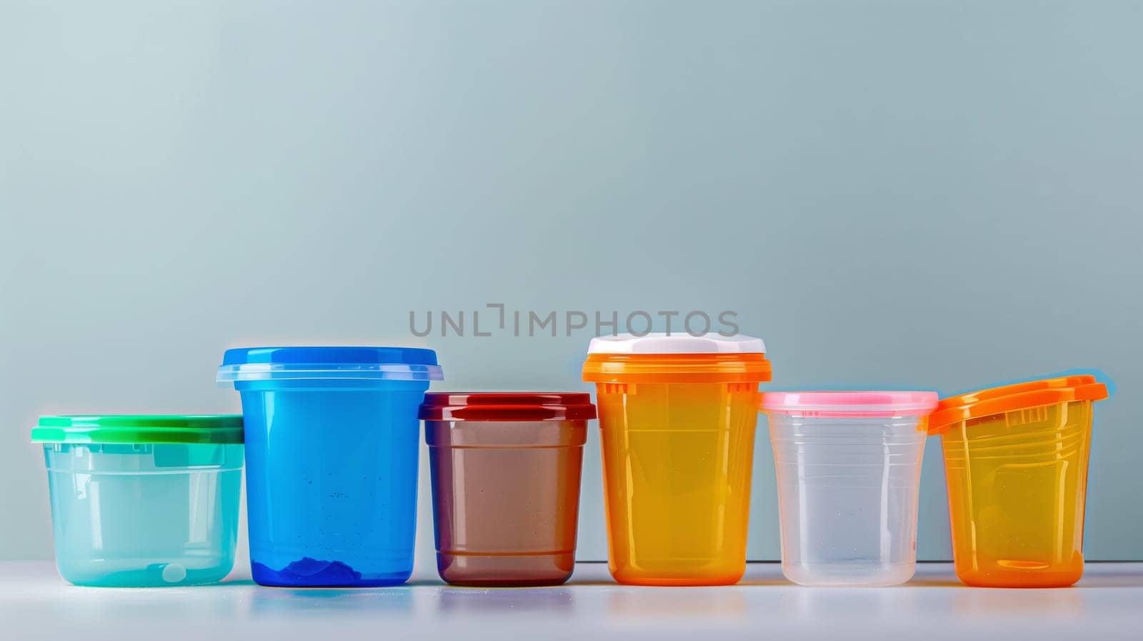 A collection of plastic containers meticulously organized for convenience.