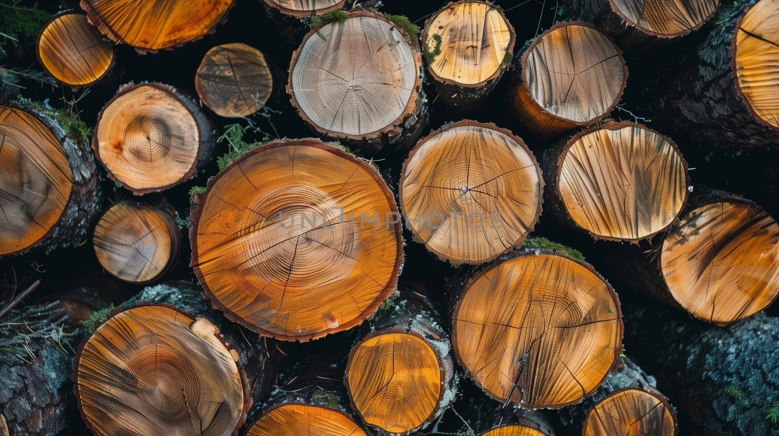 A neatly stacked row of logs awaits use.
