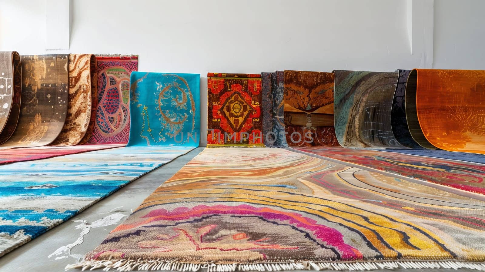 A collection of intricately woven rugs, showcasing exquisite designs and craftsmanship.