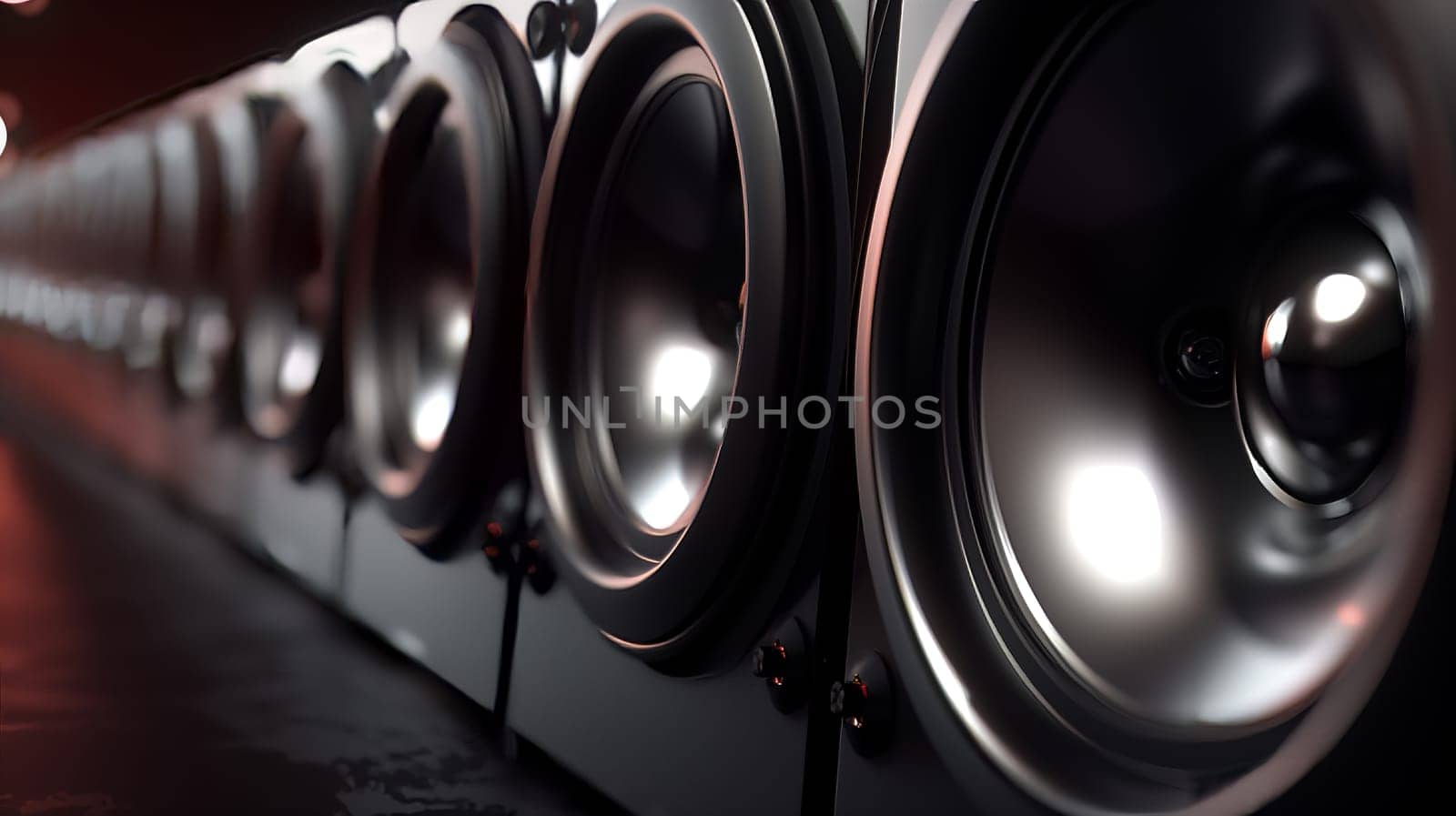 A lineup of the latest audio subwoofers.