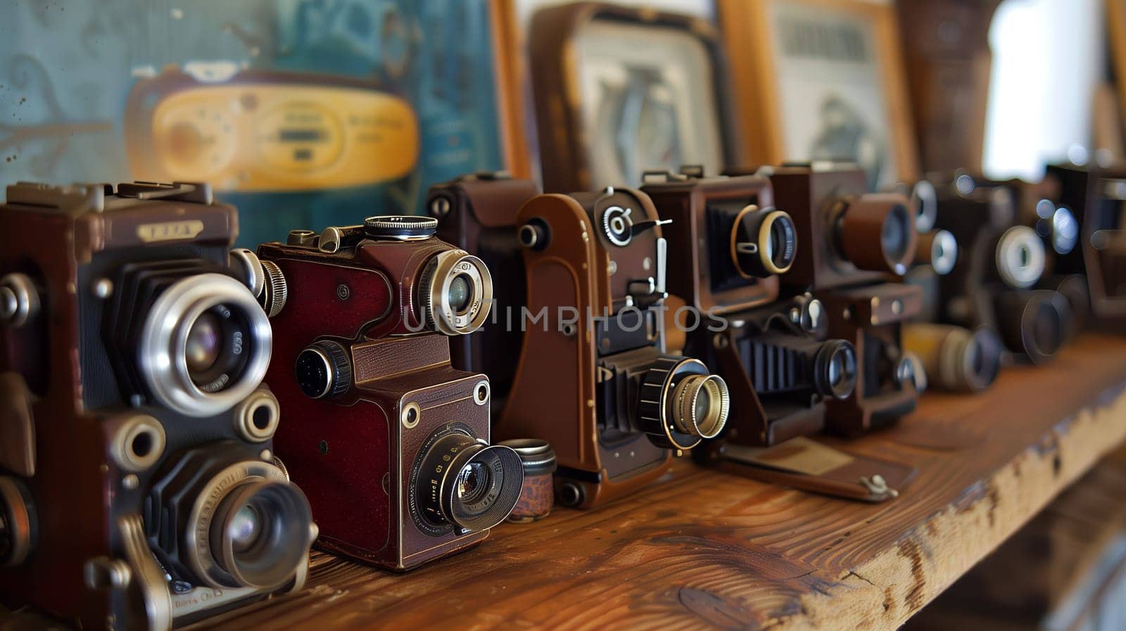 A line of classic cameras, each showcasing the evolution and timeless appeal of photographic technology.