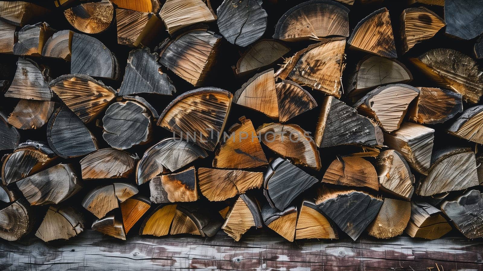 A neatly stacked queue of firewood, ready for use.