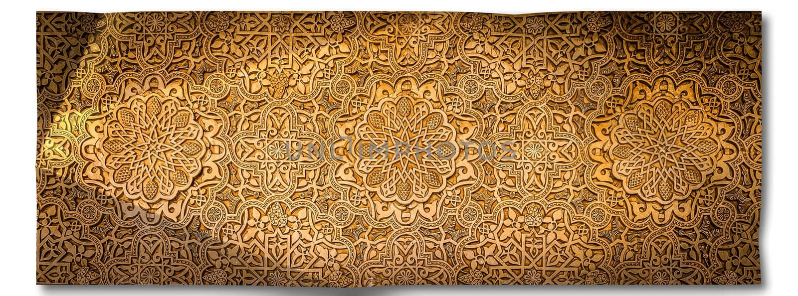 Creative picture of arabic background. Beige arab geometric decoration - retro design