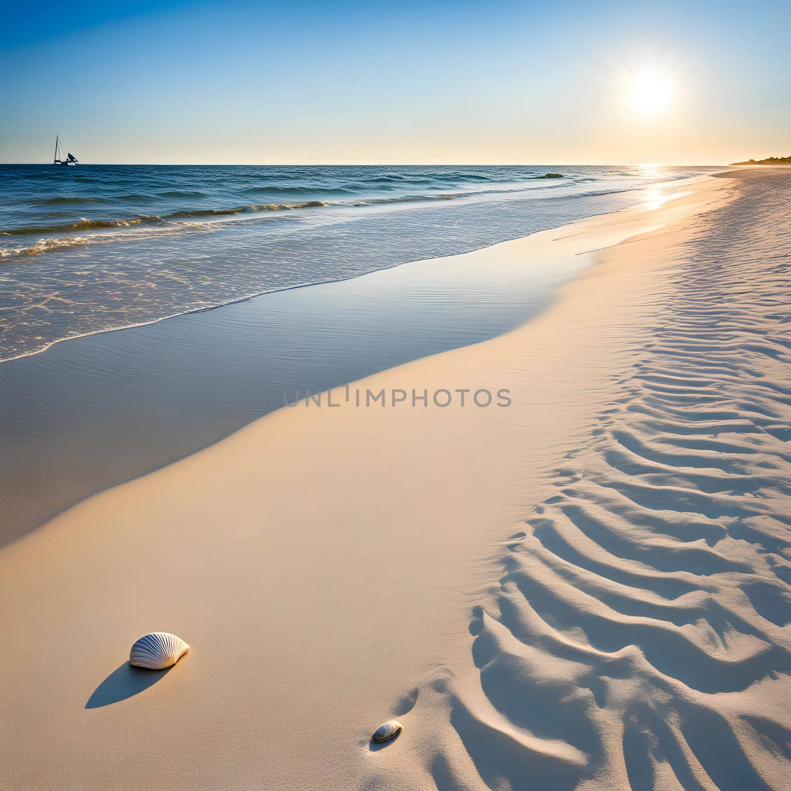 Beautiful sunset at the beach, summer vibes. High quality photo