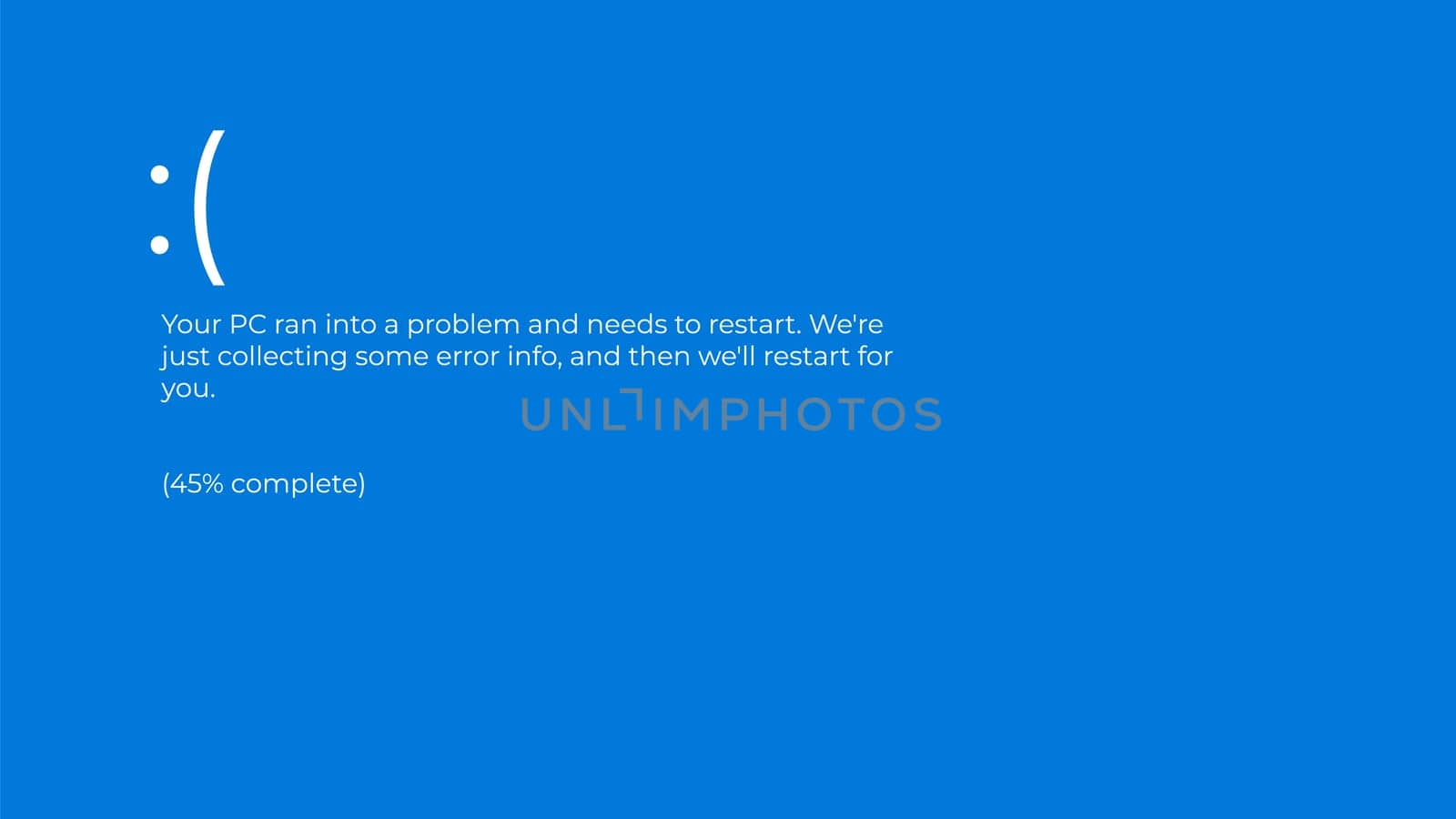 Blue Screen of Death - BSOD. Error message vector