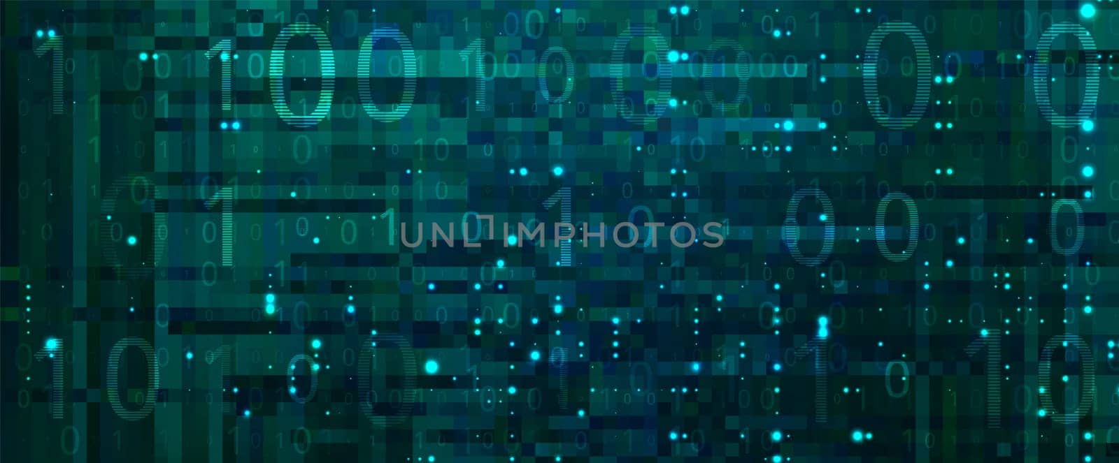 Abstract futuristic cyberspace with binary code. Matrix digits background