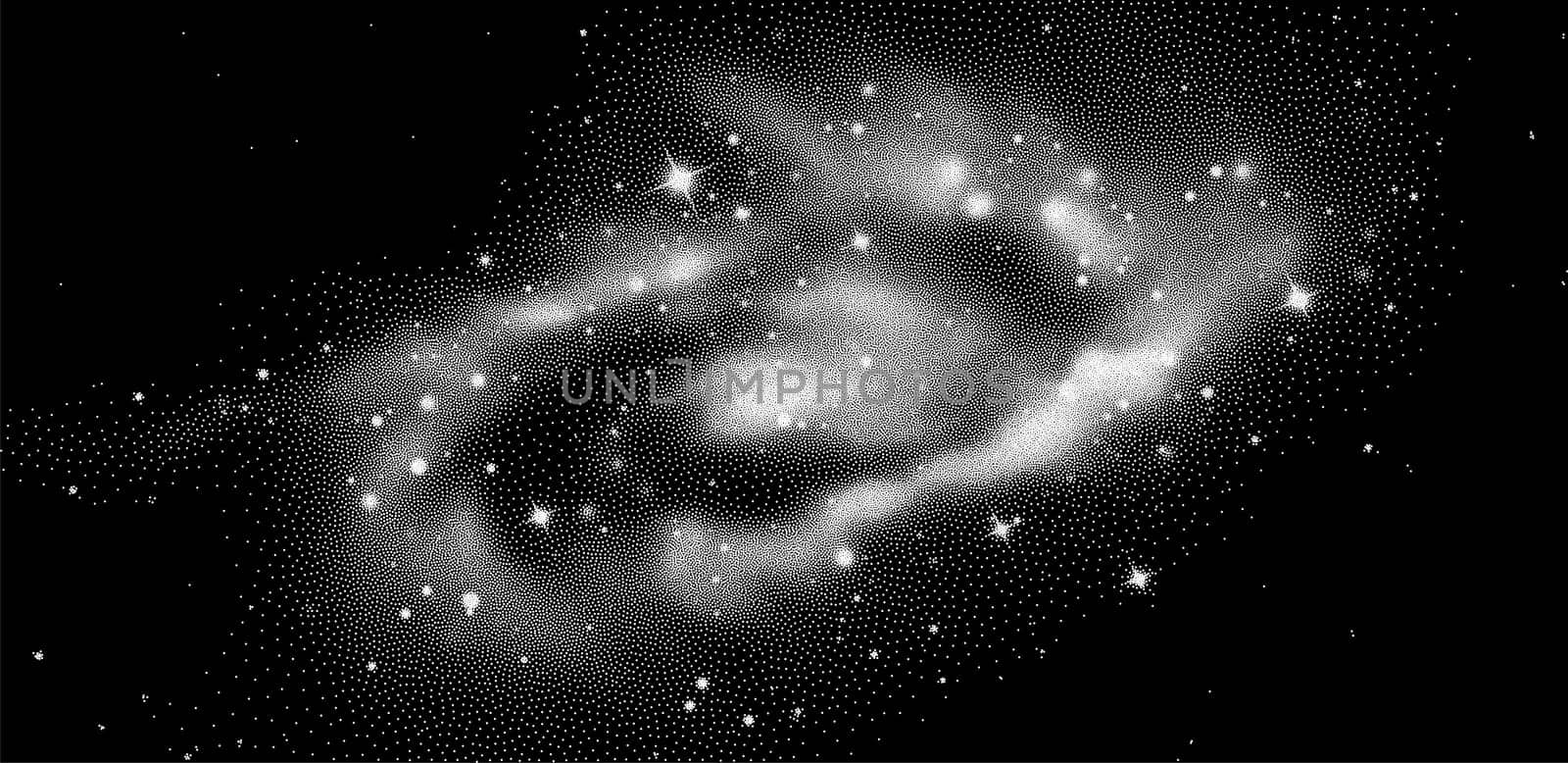 Galaxy vector background black and white