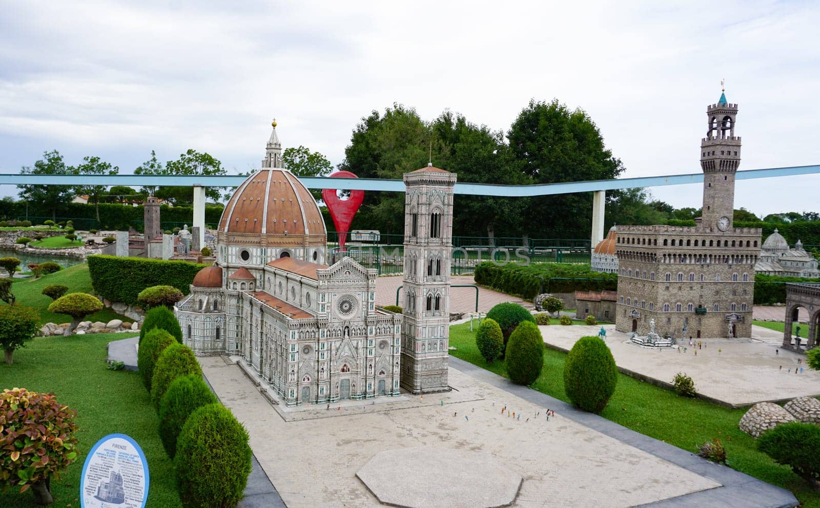 Viserba, Italy - June 25, 2024: The Cathedral of Santa Maria del Fiore Florence at Theme park Italy in Miniature or Italia in Miniatura in Rimini, Italy