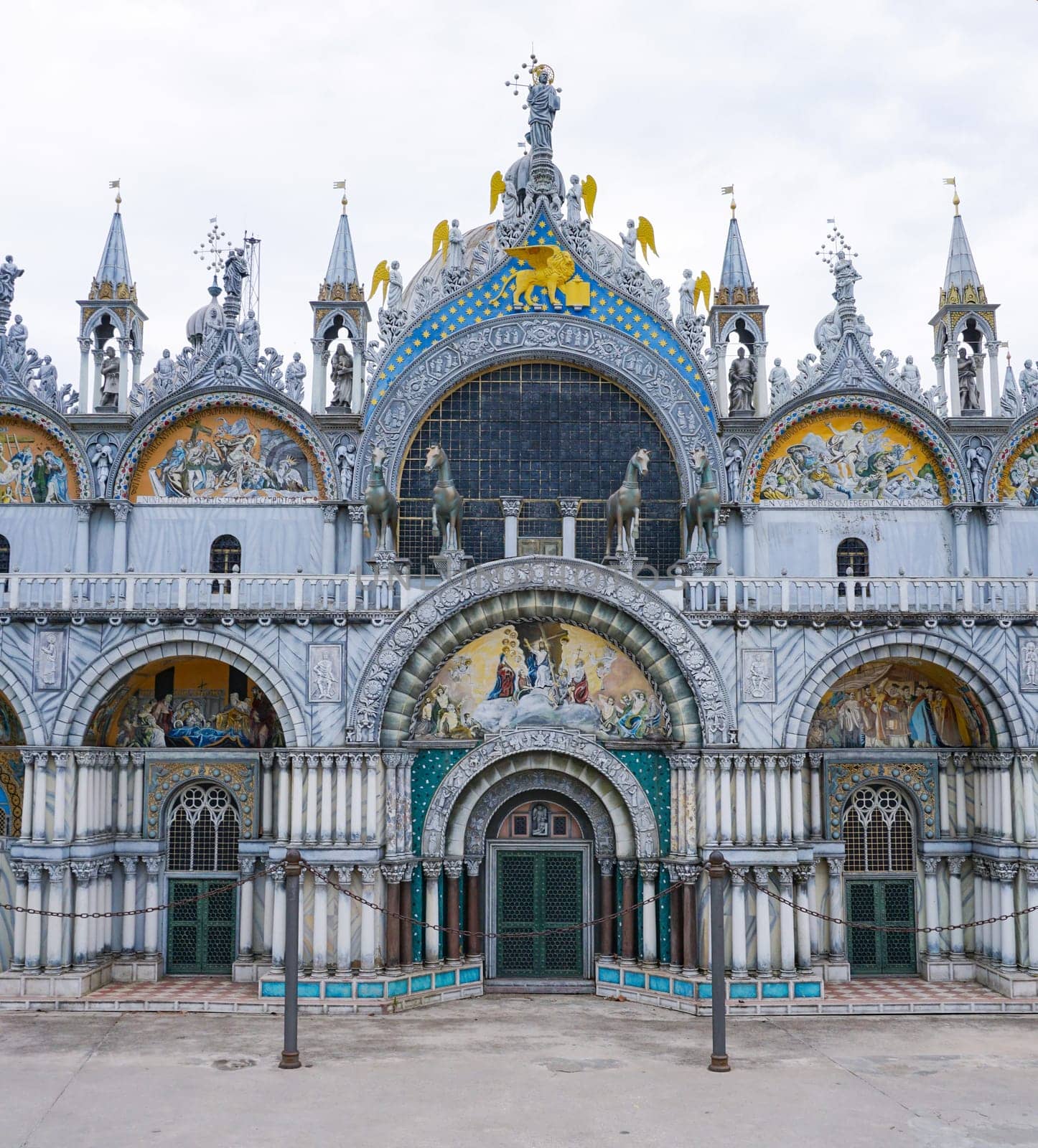 Viserba, Italy - June 25, 2024: Basilica di San Marco at Venice at Theme park Italy in Miniature or Italia in Miniatura in Rimini, Italy - Reproduction of famous attractions in a small scale