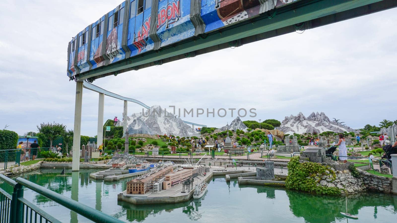 Viserba, Italy - June 25, 2024: at Theme park Italy in Miniature or Italia in Miniatura in Rimini, Italy - Reproduction of famous attractions in a small scale