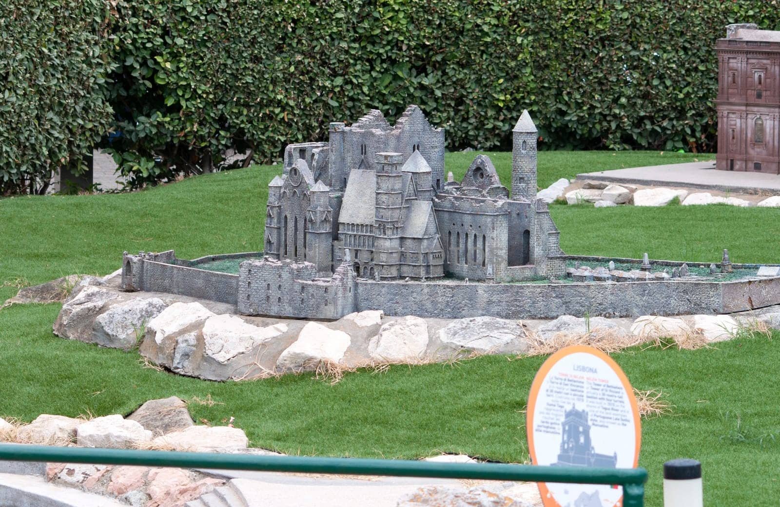 Viserba, Italy - June 25, 2024: Lisbona at Theme park Italy in Miniature or Italia in Miniatura in Rimini, Italy - Reproduction of famous attractions in a small scale
