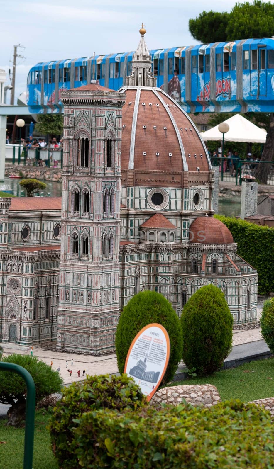 Viserba, Italy - June 25, 2024: The Cathedral of Santa Maria del Fiore Florence at Theme park Italy in Miniature or Italia in Miniatura in Rimini, Italy