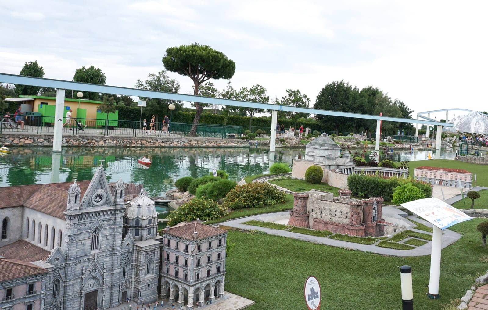Viserba, Italy - June 25, 2024: Napoli at Theme park Italy in Miniature or Italia in Miniatura in Rimini, Italy - Reproduction of famous attractions in a small scale