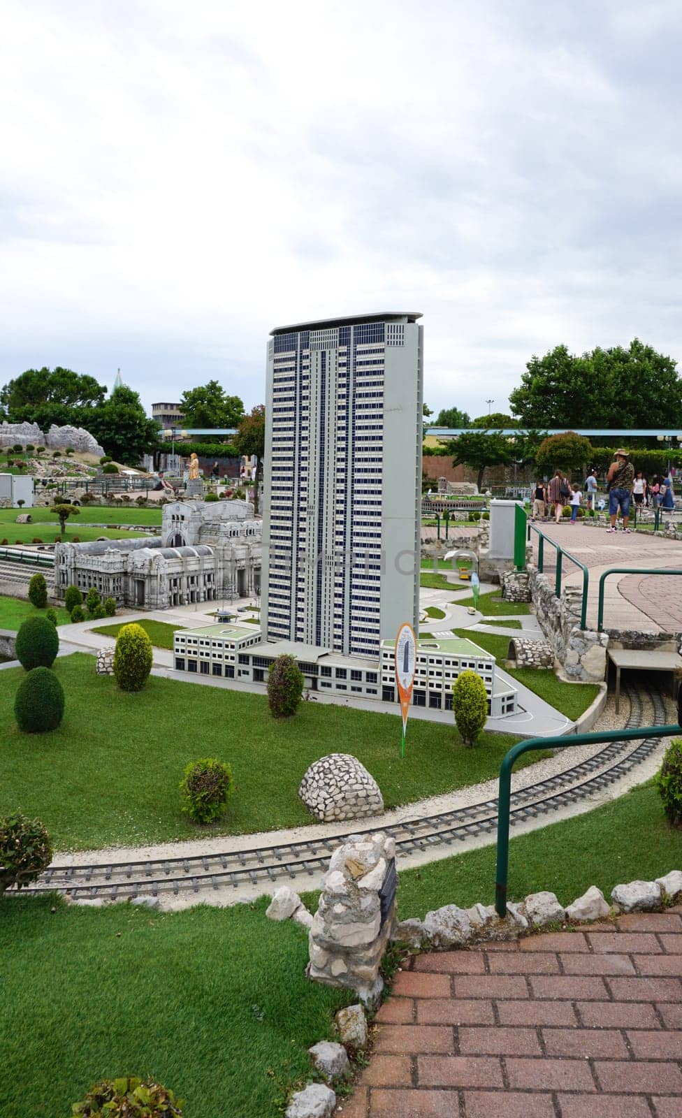 Viserba, Italy - June 25, 2024: Milan at Theme park Italy in Miniature or Italia in Miniatura in Rimini, Italy - Reproduction of famous attractions in a small scale