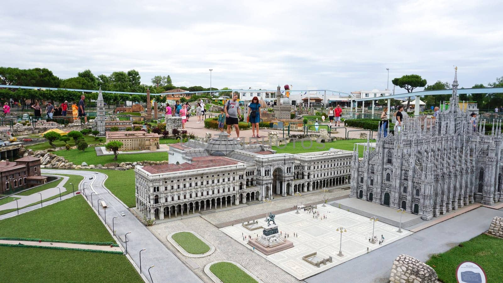 Viserba, Italy - June 25, 2024: Milan Duomo Cathedral at Theme park Italy in Miniature or Italia in Miniatura in Rimini, Italy - Reproduction of famous attractions in a small scale