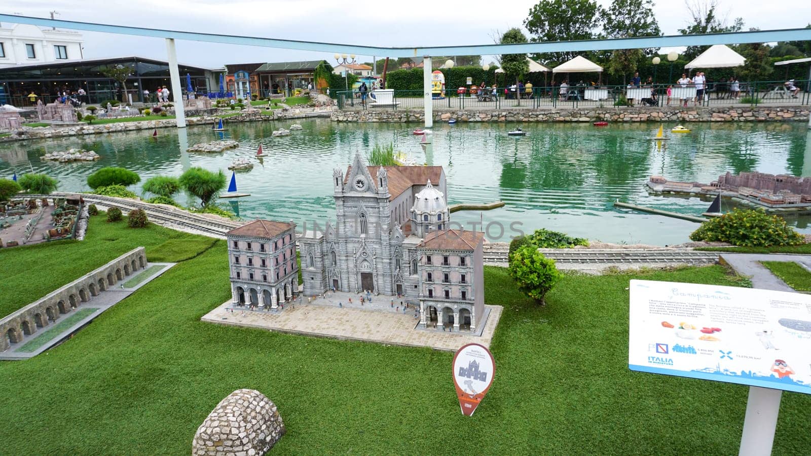 Viserba, Italy - June 25, 2024: Napoli at Theme park Italy in Miniature or Italia in Miniatura in Rimini, Italy - Reproduction of famous attractions in a small scale