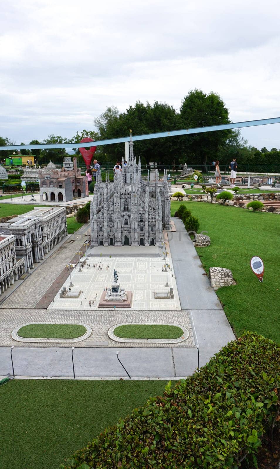 Viserba, Italy - June 25, 2024: Milan Duomo Cathedral at Theme park Italy in Miniature or Italia in Miniatura in Rimini, Italy - Reproduction of famous attractions in a small scale