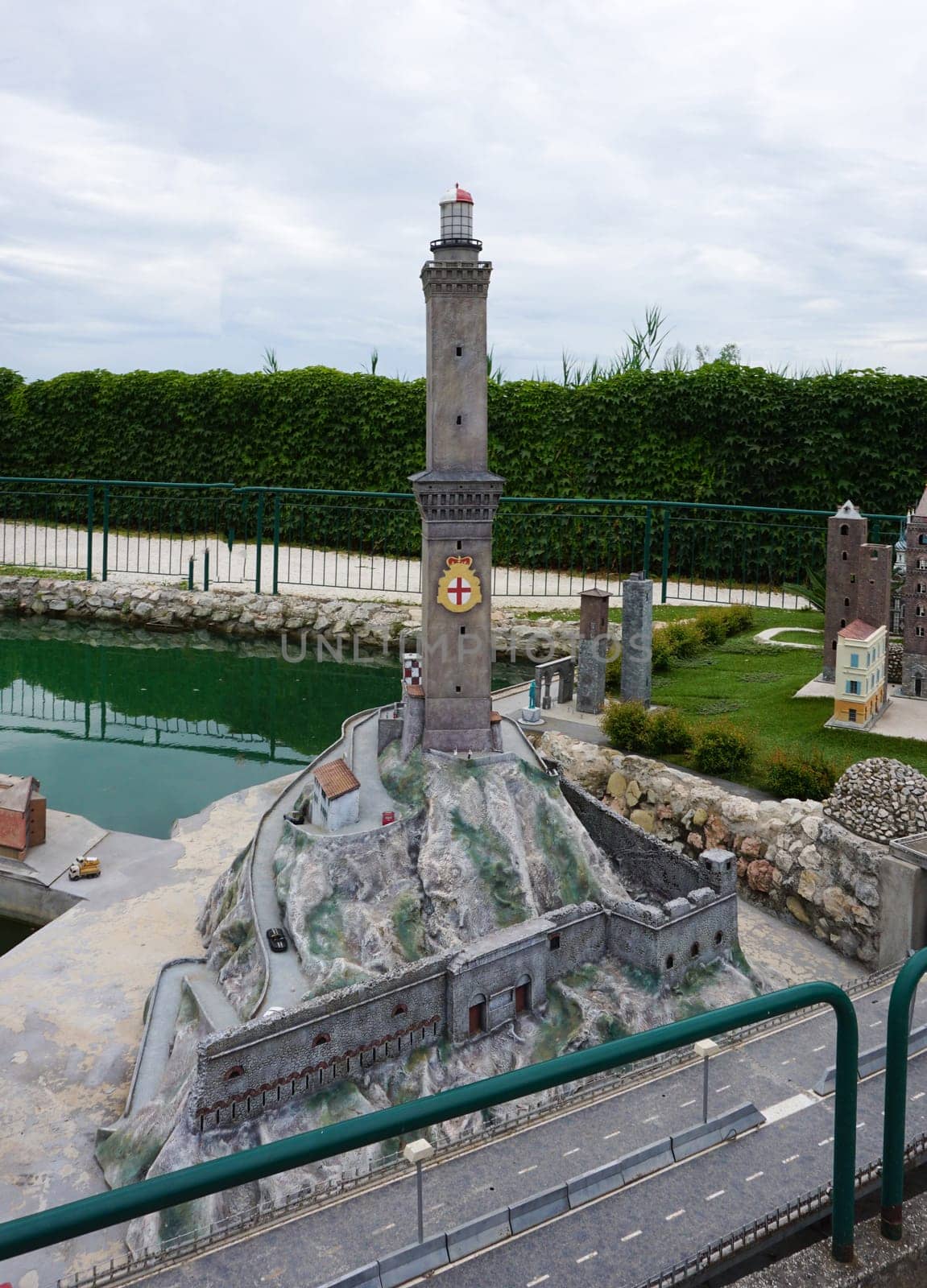 Viserba, Italy - June 25, 2024: Theme park Italy in Miniature or Italia in Miniatura in Rimini, Italy - Reproduction of famous attractions in a small scale