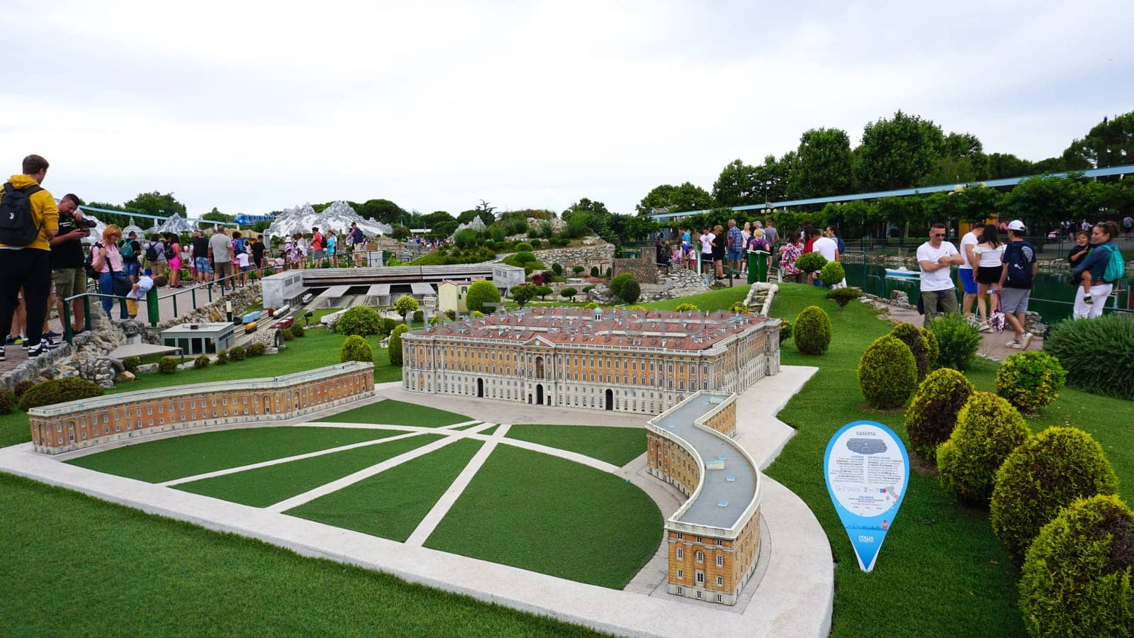 Viserba, Italy - June 25, 2024: Caserta at Theme park Italy in Miniature or Italia in Miniatura in Rimini, Italy - Reproduction of famous attractions in a small scale