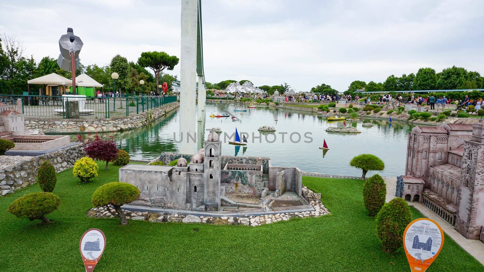 Viserba, Italy - June 25, 2024: Palermo at Theme park Italy in Miniature or Italia in Miniatura in Rimini, Italy - Reproduction of famous attractions in a small scale
