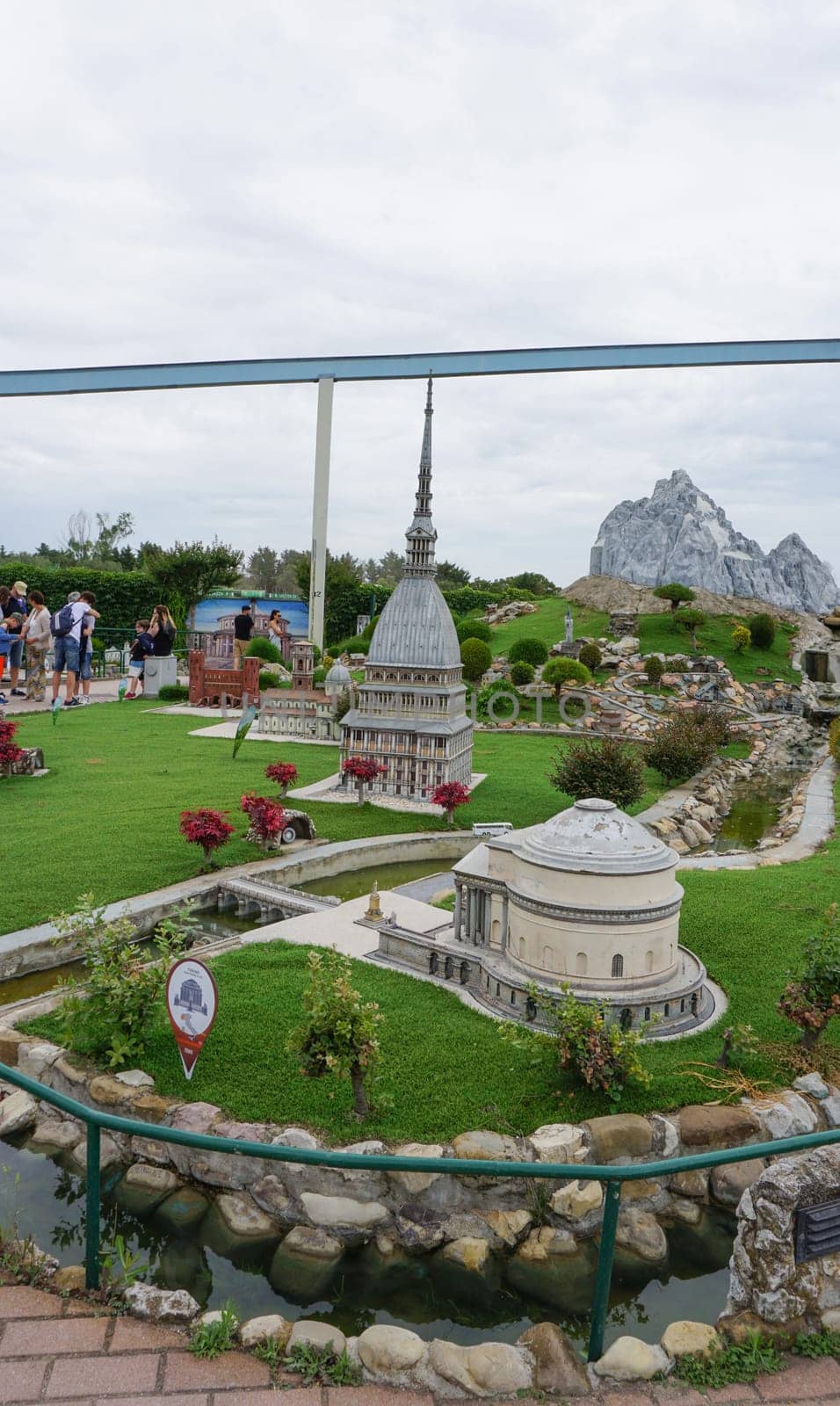 Viserba, Italy - June 25, 2024: Torino at Theme park Italy in Miniature or Italia in Miniatura in Rimini, Italy - Reproduction of famous attractions in a small scale