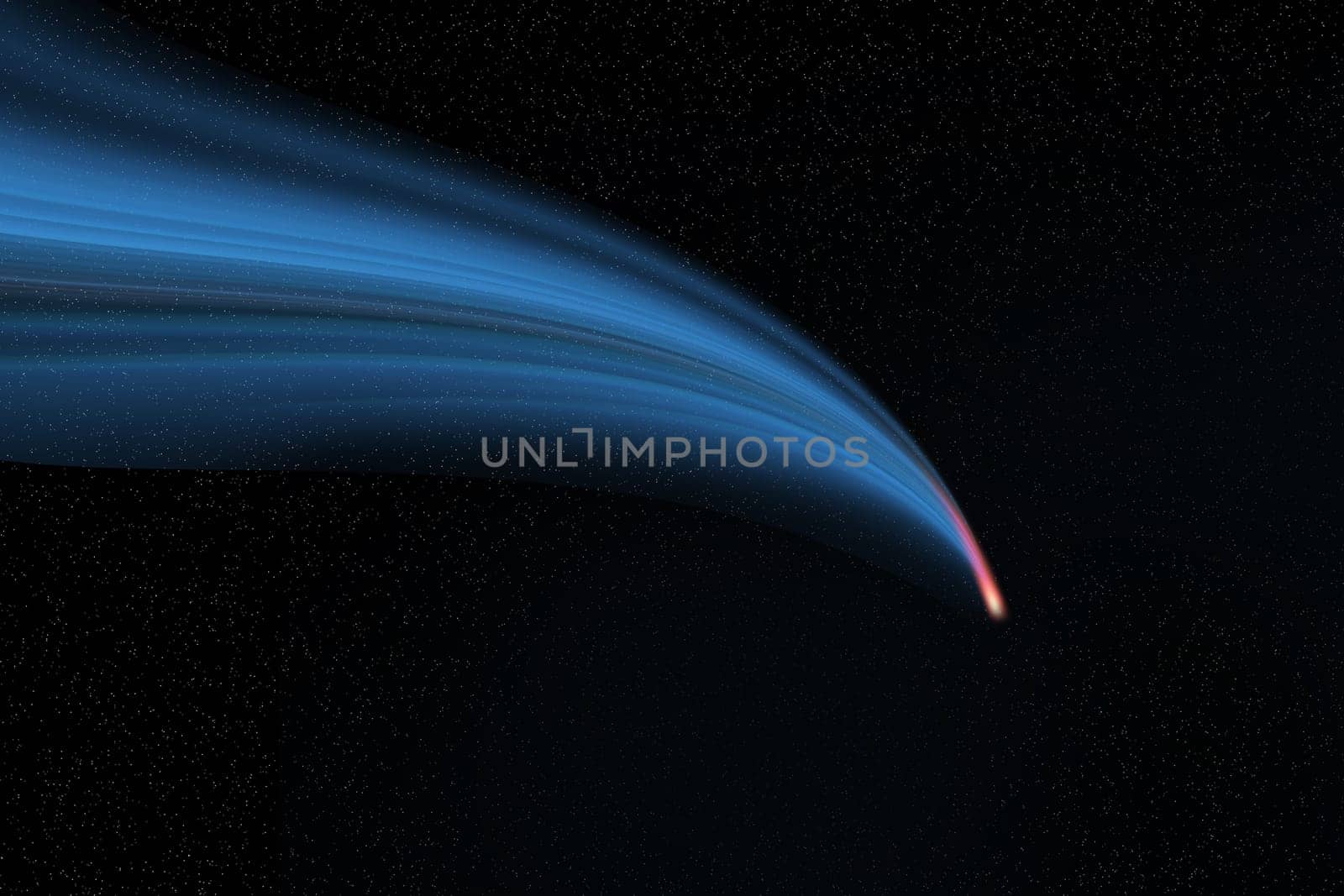 Space digital art, comet in outer space showing the beauty of space exploration.