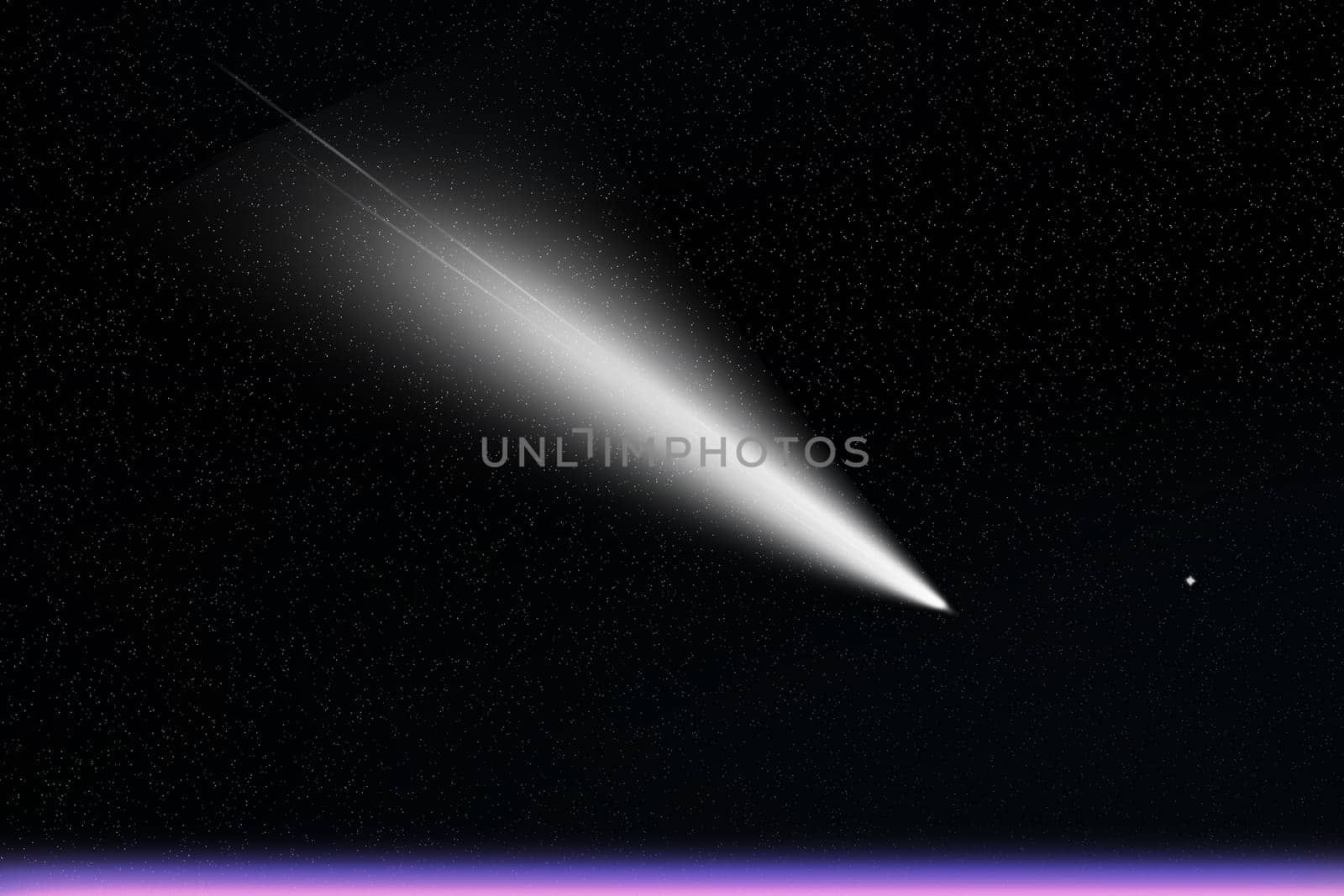 Space digital art, comet in outer space showing the beauty of space exploration.
