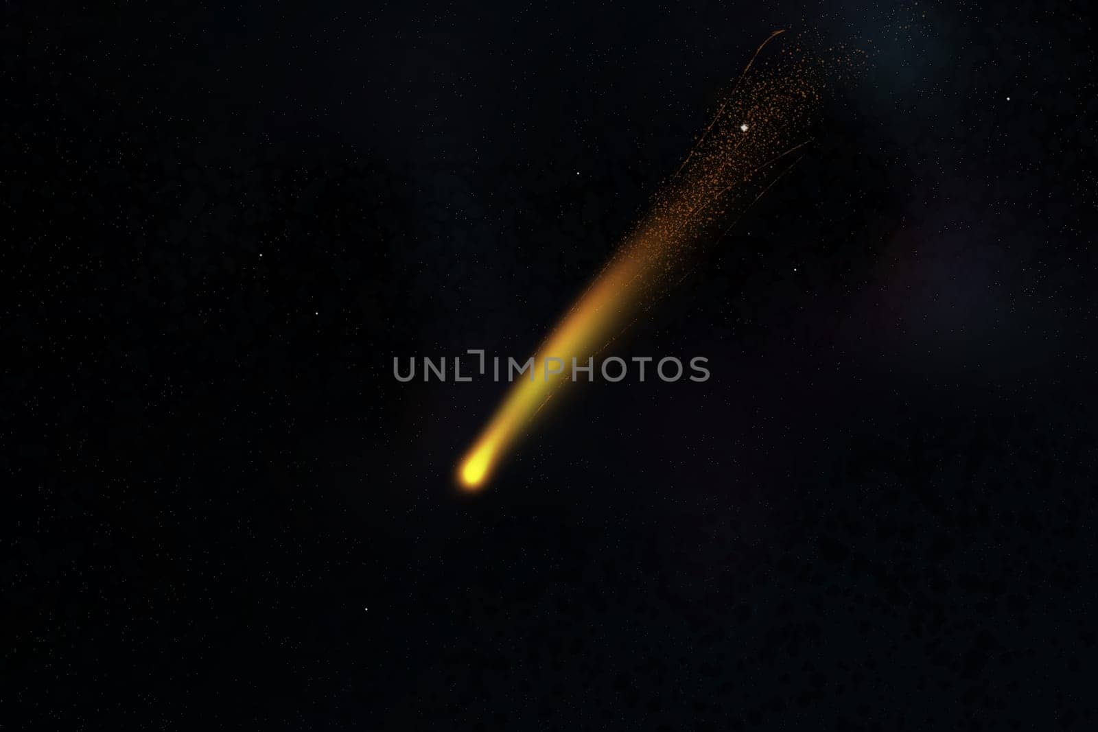 Space digital art, comet in outer space showing the beauty of space exploration.