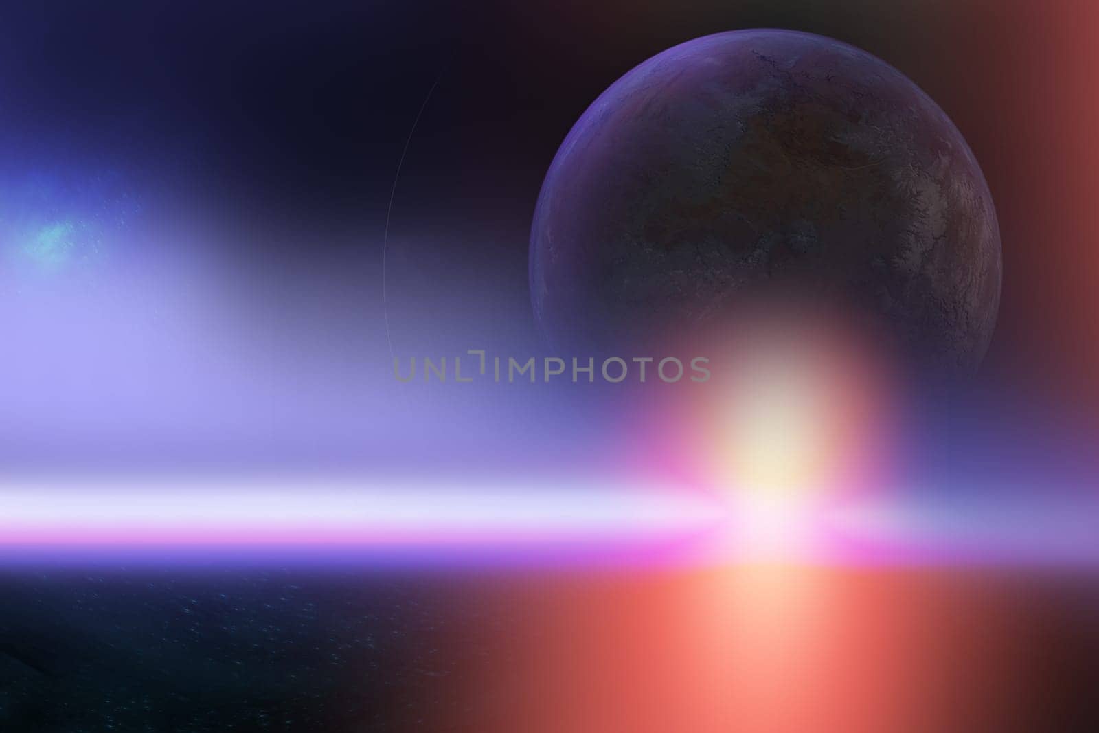 Space digital art, outer space showing the beauty of space exploration. planet texture furnished by NASA,