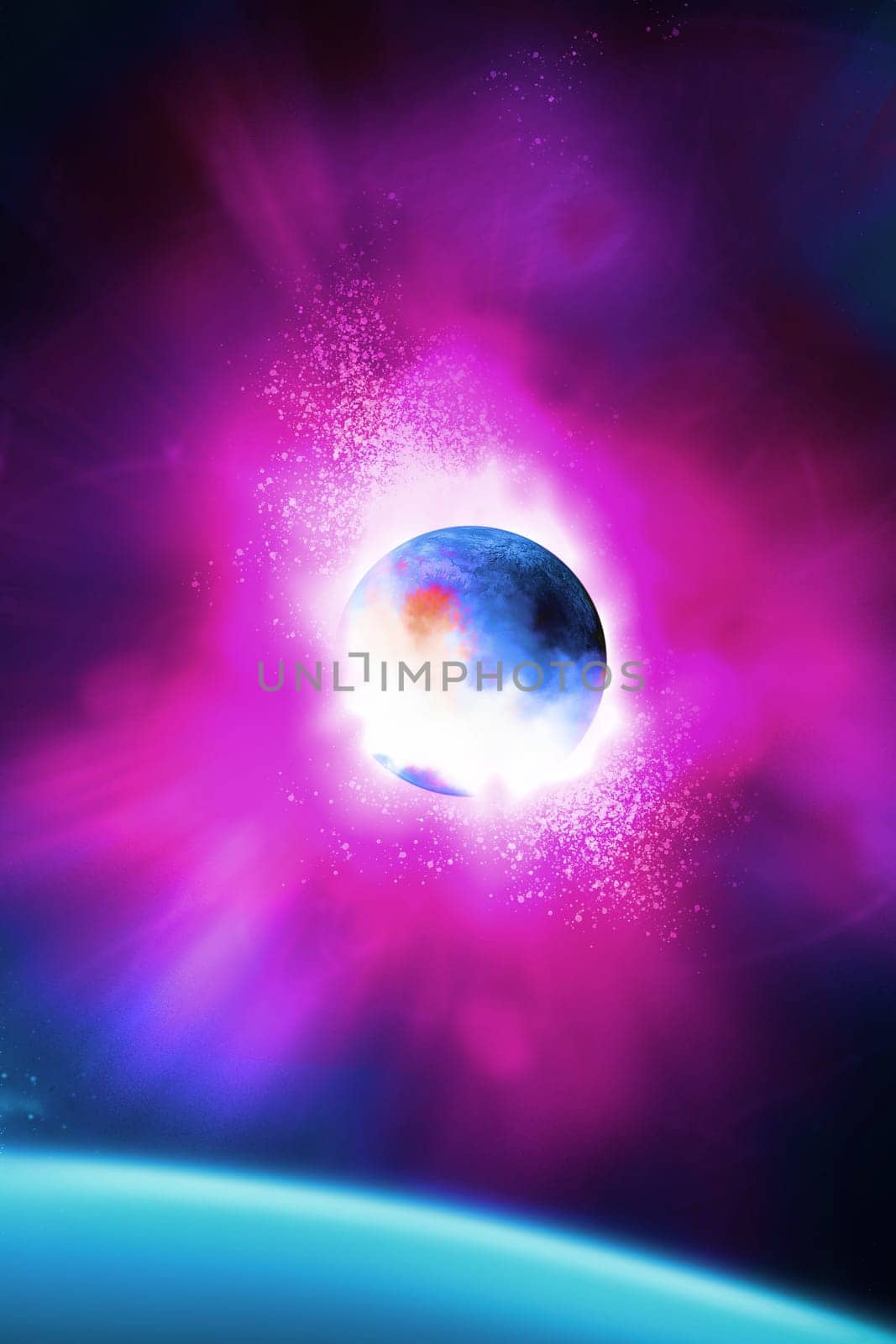 Space digital art, outer space showing the beauty of space exploration.