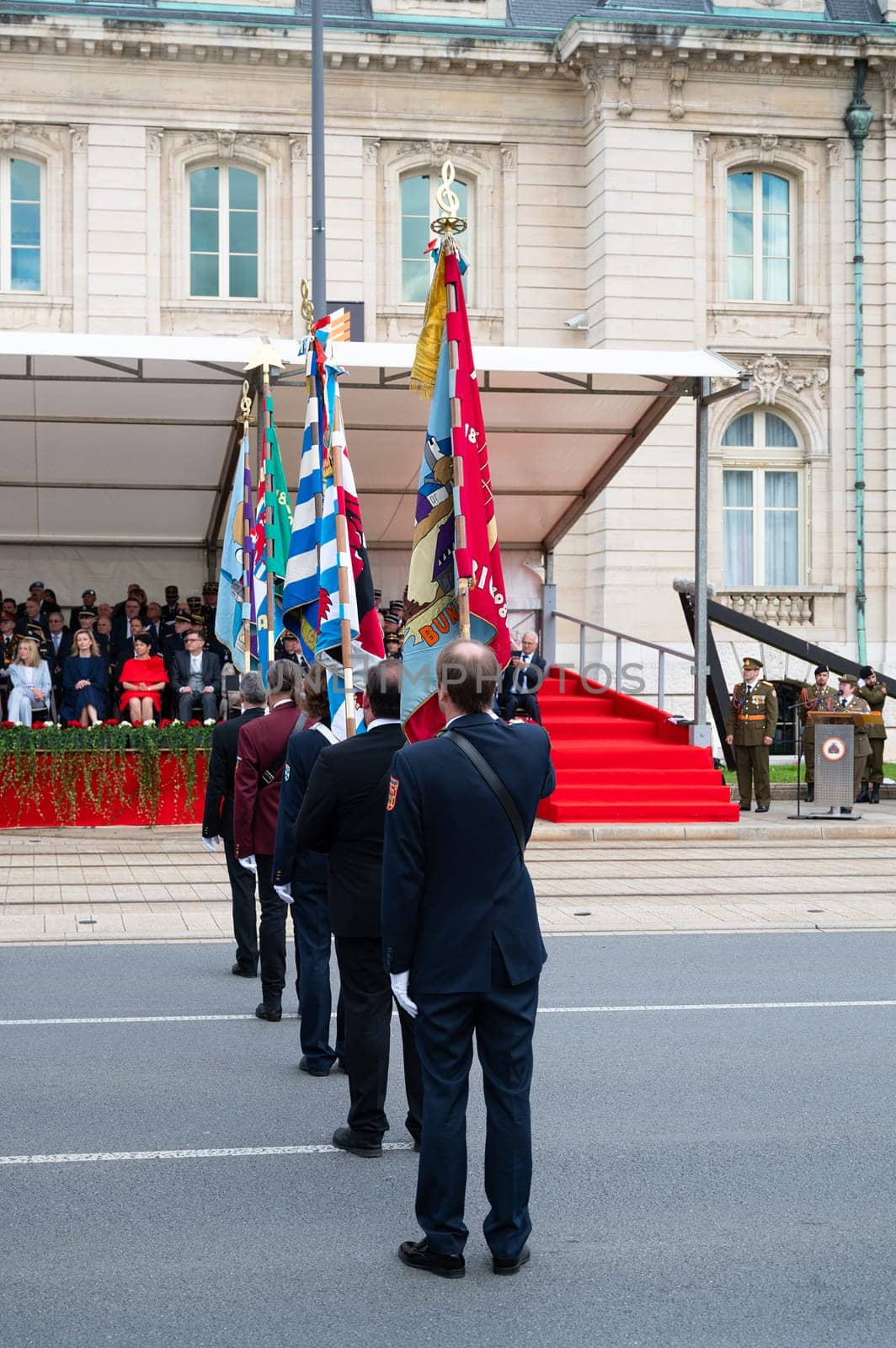 National Day Luxembourg, celebration of the Grand Duke´s birthday, military parade with luxembourgish army, police, fire department, rescue service and armed forced, Luxembourg city, 23.06.2024