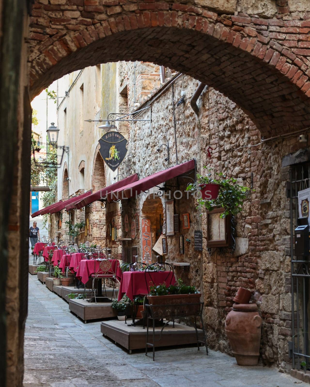 Massa Marittima, Italy - Sept 11, 2022: The old town  of Massa Marittima, also known as the Citta Slow, in Tuscany, Italy