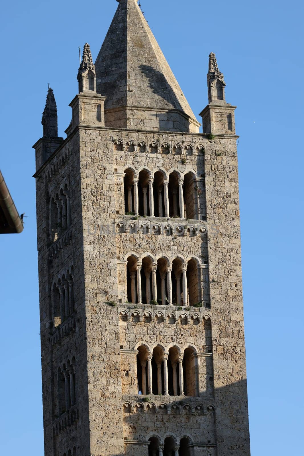 The Cathedral of Saint Cerbonius with Bell tower at the Garibaldi square in Massa Marittima. Italy