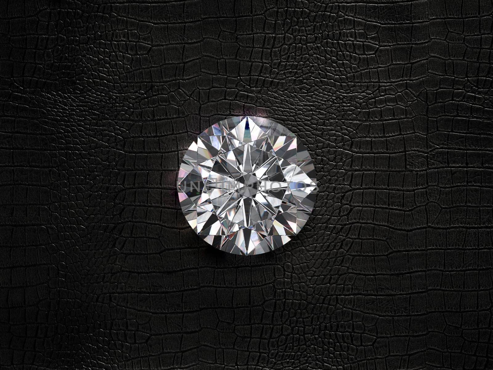 diamond on a black leather background