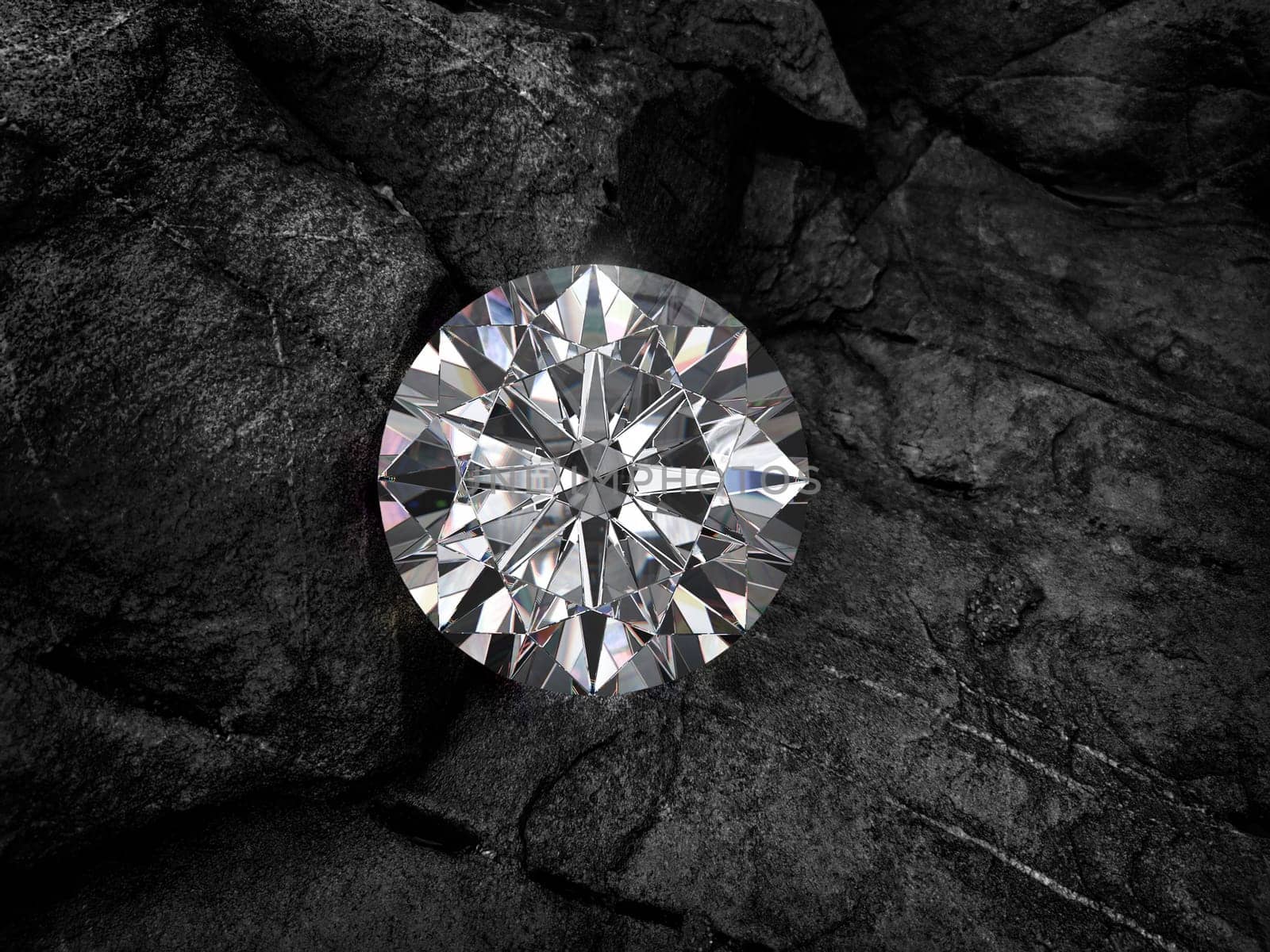 diamond on black coal background